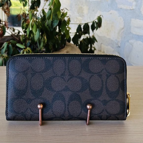 COACH Tatum Carryall Tote/ Zip Wallet Signature Canvas & Leather Brown Black NWT - Picture 12 of 14